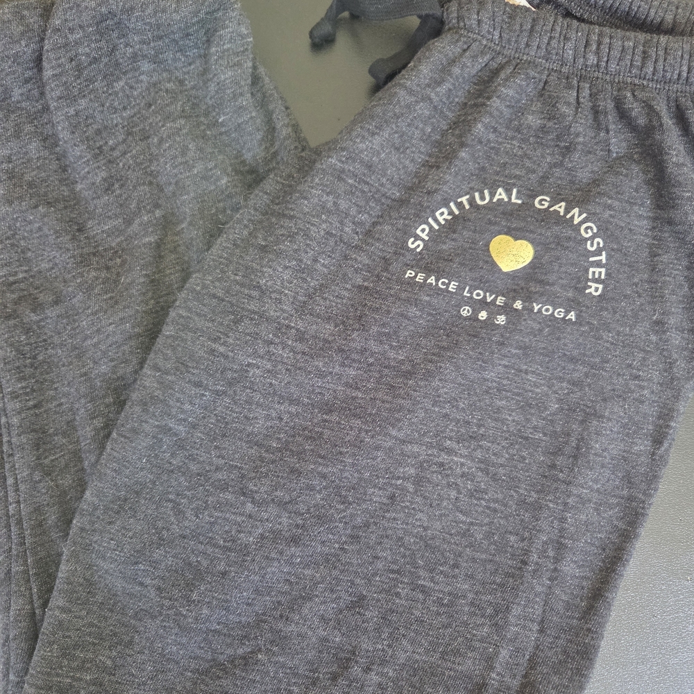 Spiritual Gangster Charcoal Gray Womens Jogger Sweatpants Size XS